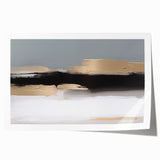 Abstract wall art print showcasing vibrant strokes and lines in shades of blue, orange, and yellow, ideal for modern home decor.