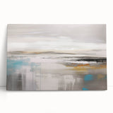 Abstract wall art design showcasing vibrant strokes and lines in shades of blue, yellow, and black, perfect for modern home decor.