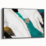 Framed wall art showcasing an abstract design with bold strokes and lines in shades of black and white, offering a modern aesthetic for contemporary decor.