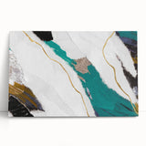 Abstract wall art featuring colorful strokes and lines on a stretched canvas, showcasing a contemporary design perfect for modern home decor.