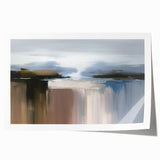 Abstract wall art design showcasing vibrant strokes and lines in a palette of blue, pink, and gold, perfect for modern home decor.