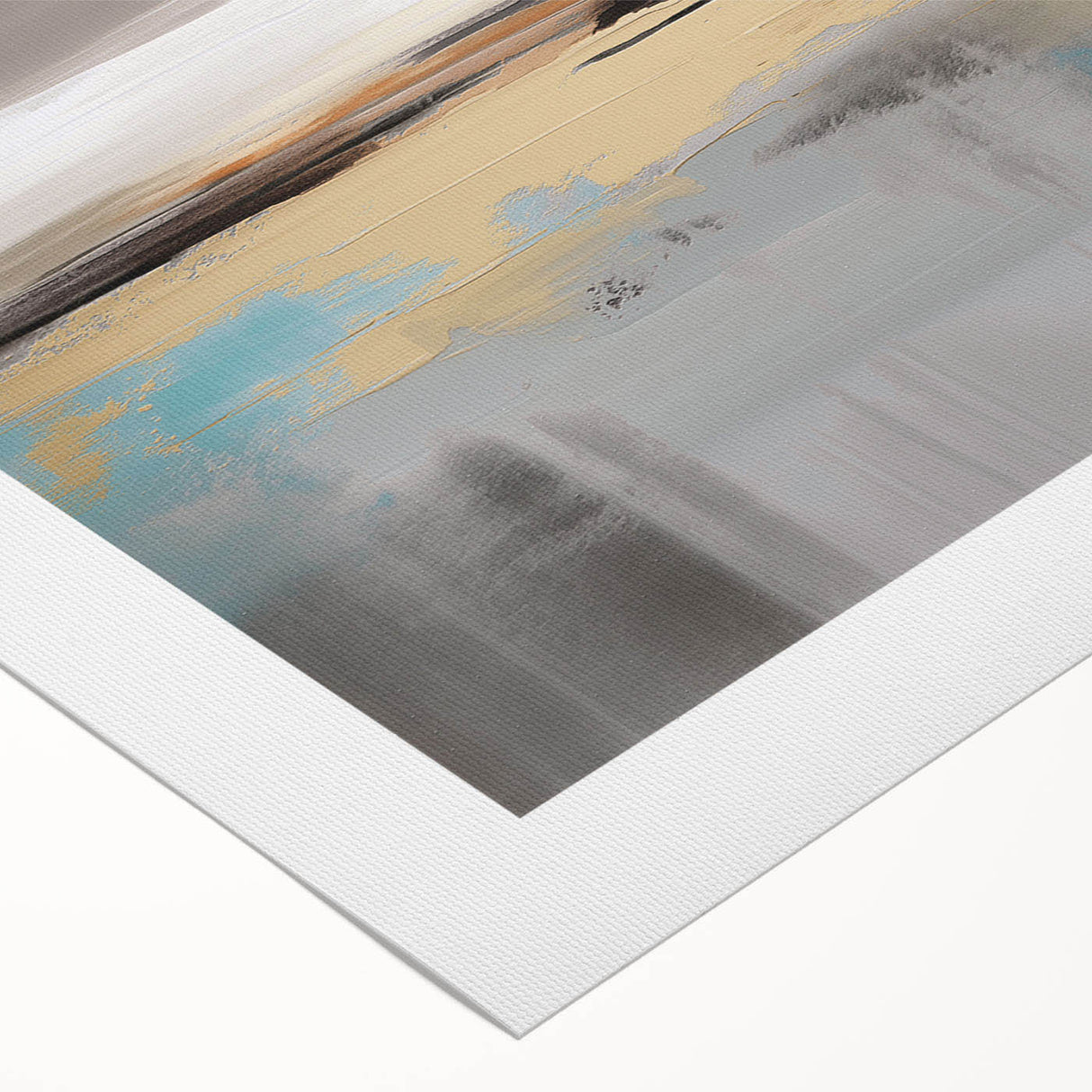 Abstract wall art design showcasing vibrant strokes and lines in bold colors, perfect for modern home decor, printed on high-quality rolled canvas.