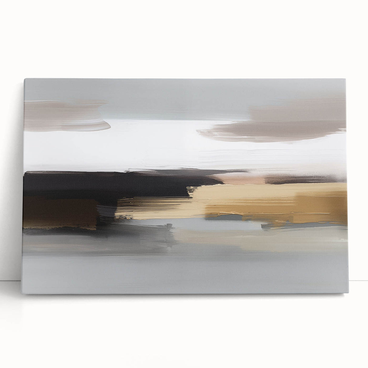 Abstract wall art featuring vibrant strokes and lines in shades of blue, orange, and yellow, designed for modern home decor.