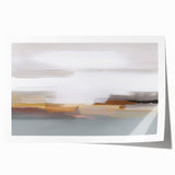 Abstract wall art print showcasing vibrant strokes and lines in shades of blue, orange, and yellow, ideal for modern home decor.