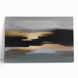Abstract canvas wall art showcasing vibrant strokes and lines in various shades of blue, green, and gold, perfect for modern decor.