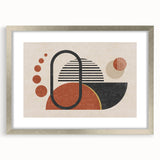 Abstract wall art featuring a silver-framed design with colorful strokes and lines, perfect for modern home decor or office settings.