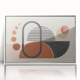 Framed wall art showcasing an abstract strokes and lines design in vibrant colors, featuring a sleek white frame and modern aesthetic.