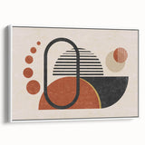 Framed abstract wall art featuring dynamic strokes and lines in vibrant colors on a white canvas, showcasing modern artistic design.