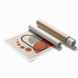 Abstract wall art print showcasing vibrant strokes and lines in bold colors, designed for modern decor, rolled and ready for framing.