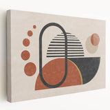 Abstract strokes and lines design on stretched canvas wall art, showcasing vibrant colors and dynamic patterns, perfect for modern decor.