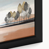 Close-up of an abstract strokes and lines wall art design in a framed canvas, showcasing vibrant colors and dynamic patterns for modern decor.