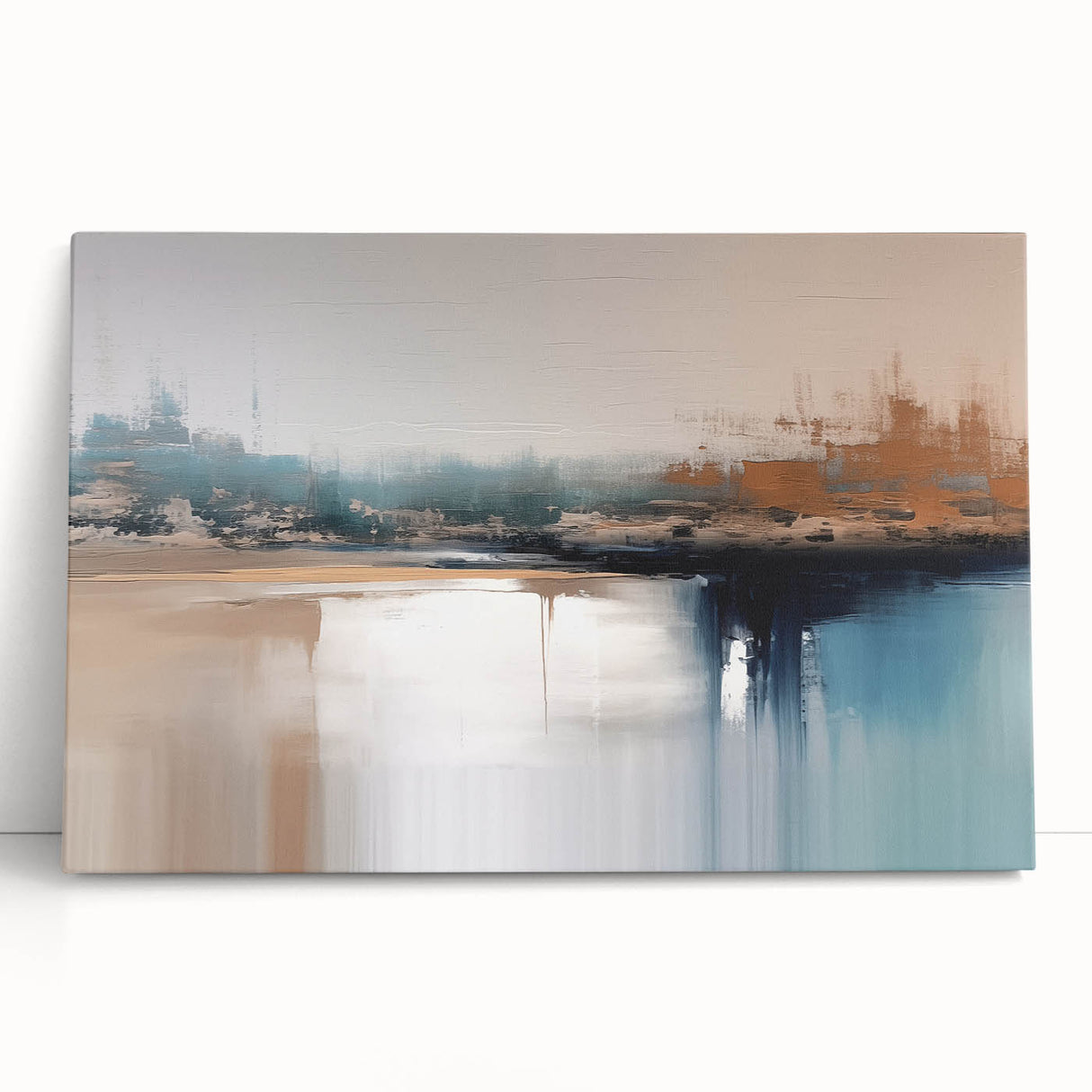 Colorful abstract strokes and lines on a stretched canvas wall art piece, showcasing vibrant hues and a modern design, ideal for contemporary decor.