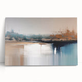Colorful abstract strokes and lines on a stretched canvas wall art piece, showcasing vibrant hues and a modern design, ideal for contemporary decor.
