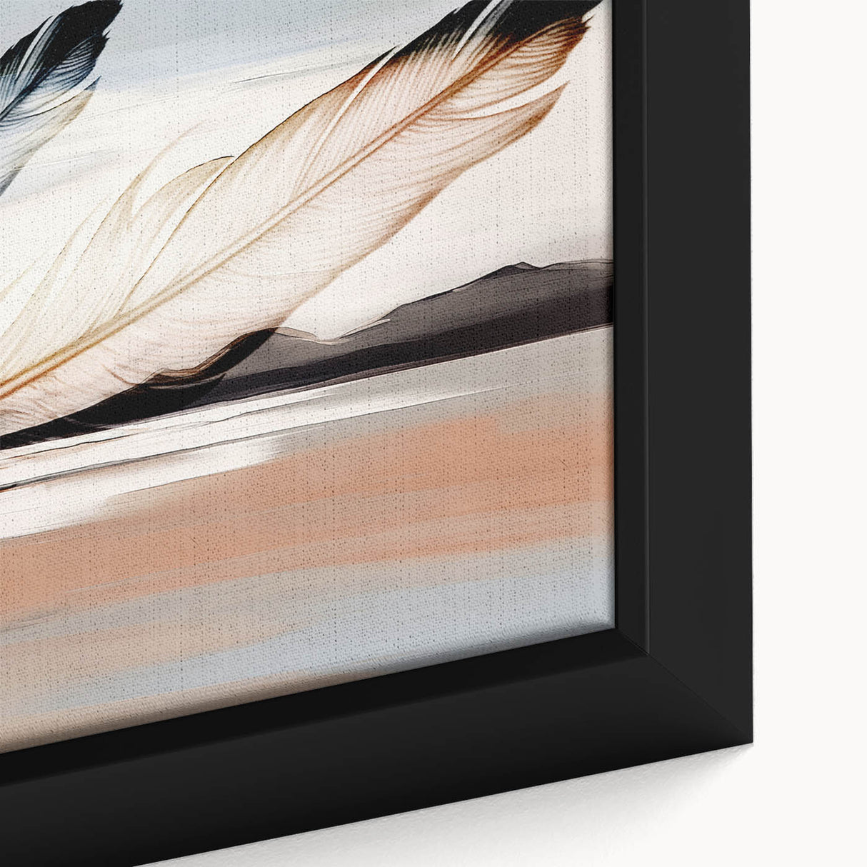Framed abstract wall art featuring colorful strokes and lines in vibrant hues, showcasing a modern design perfect for contemporary decor.