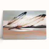 Abstract wall art featuring vibrant strokes and lines in blue, orange, and yellow hues, displayed on a stretched canvas, perfect for modern decor.