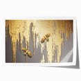 Abstract wall art print showcasing dynamic strokes and lines in vibrant colors, perfect for modern home decor or office settings.