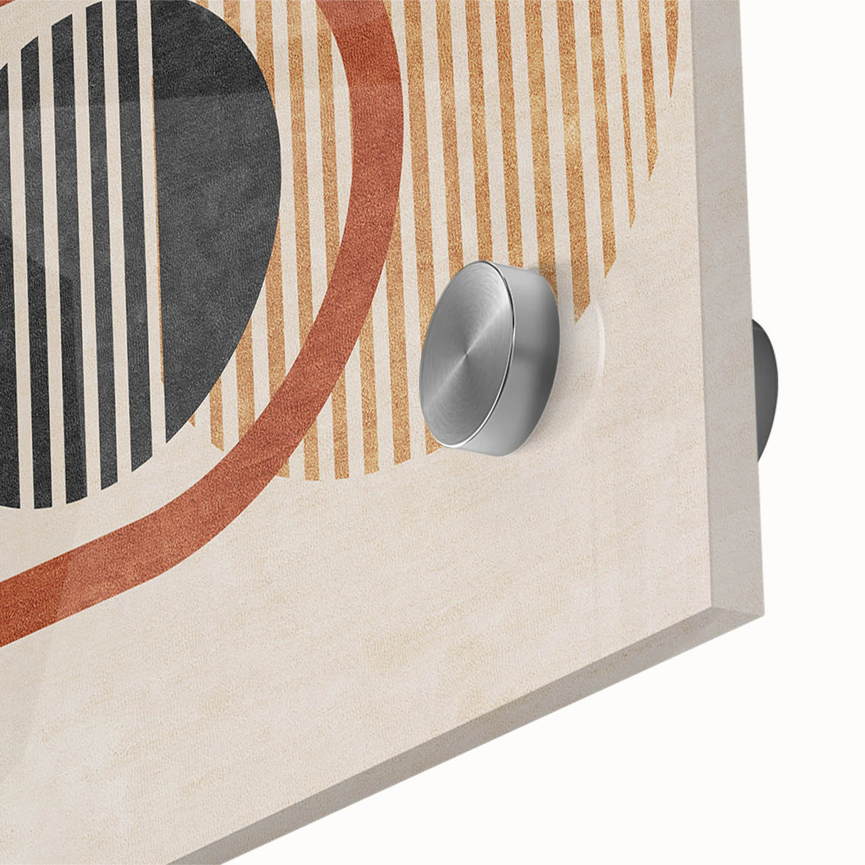 Abstract wall art featuring vibrant strokes and lines in a colorful design, printed on acrylic glass for a modern decor accent.