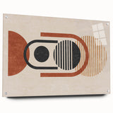 Abstract wall art featuring a vibrant design of strokes and lines in bold colors on acrylic glass, showcasing a modern artistic style ideal for contemporary decor.