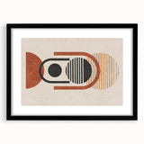 Abstract wall art print showcasing dynamic strokes and lines in a modern design, framed in black, perfect for contemporary decor.