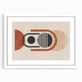 Abstract wall art print showcasing vibrant strokes and lines in various colors, framed in white with a mat, perfect for modern decor.