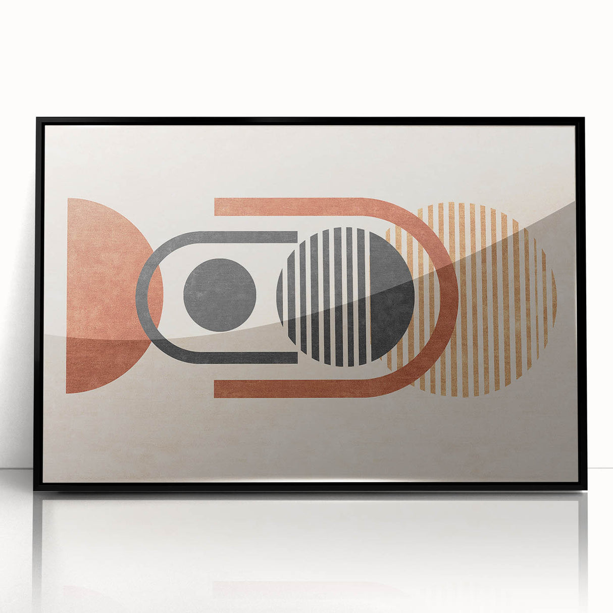 Framed wall art featuring an abstract design with bold strokes and lines in black and white, perfect for modern home decor.