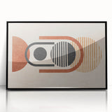 Framed wall art featuring an abstract design with bold strokes and lines in black and white, perfect for modern home decor.