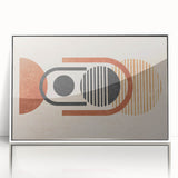Abstract wall art featuring a collection of colorful strokes and lines in a modern design, framed with a sleek white border for contemporary decor.