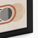 Close-up of an abstract strokes and lines design wall art piece, showcasing vibrant colors and fluid patterns on a framed canvas, ideal for modern decor.