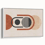 Framed abstract wall art showcasing colorful strokes and lines in vibrant hues, set against a white background, perfect for modern decor.