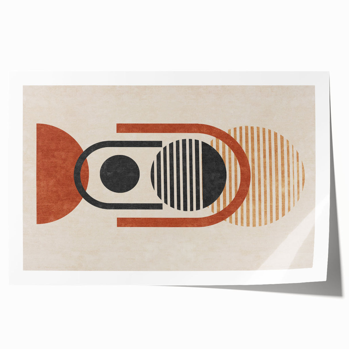 Abstract wall art print featuring dynamic strokes and lines in vibrant colors, ideal for modern home decor, rolled and ready for framing.