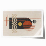 Abstract wall art print featuring dynamic strokes and lines in vibrant colors, rolled and ready for framing, perfect for modern decor.