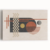 Abstract wall art canvas featuring colorful strokes and lines in vibrant hues of blue, pink, and yellow, perfect for modern home decor.