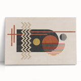 Abstract wall art design featuring colorful strokes and lines on stretched canvas, perfect for modern home decor or office spaces.