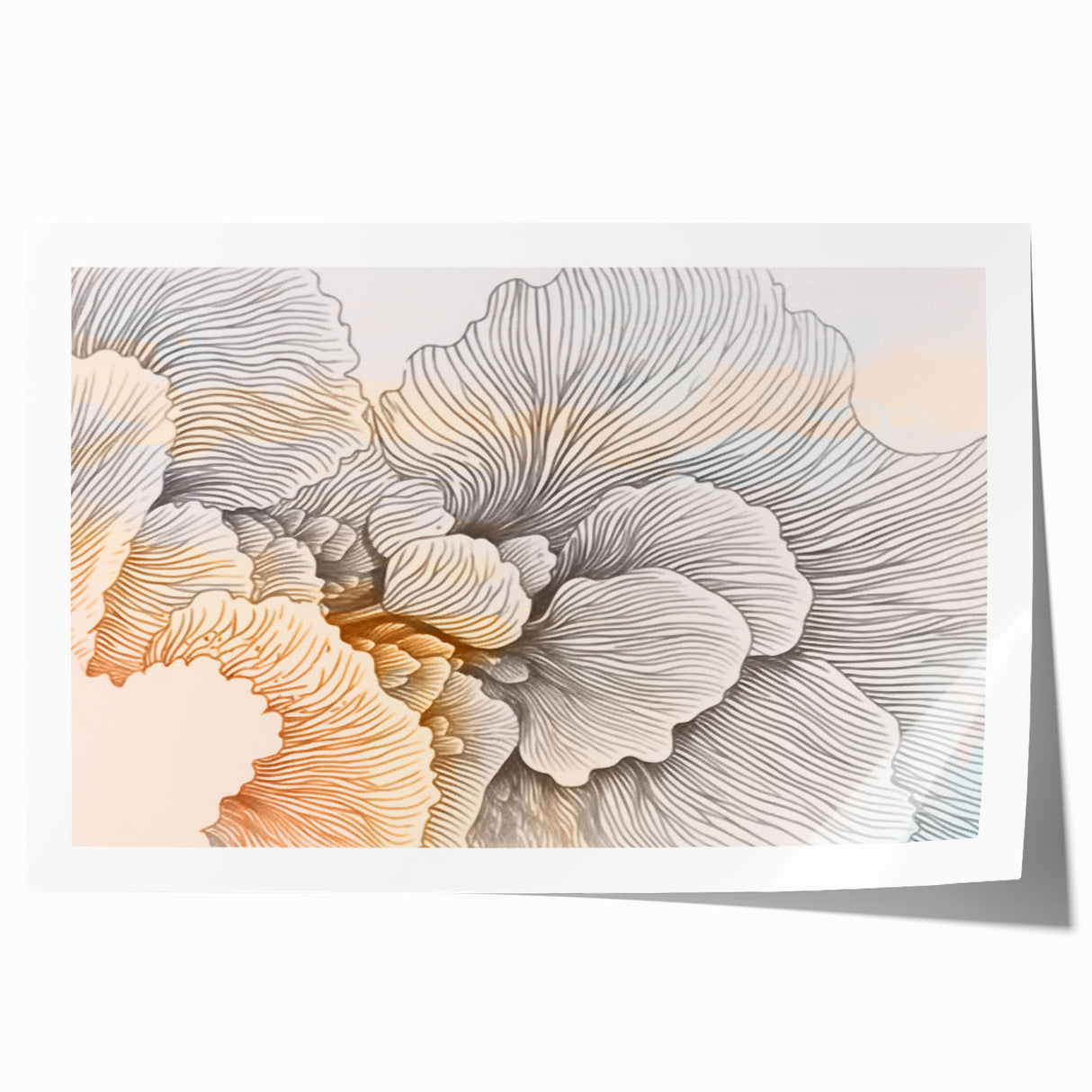 Abstract wall art print showcasing vibrant strokes and lines in a bold color palette, perfect for modern home decor and artistic environments.