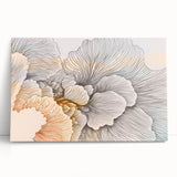 Abstract wall art featuring colorful strokes and lines on a stretched canvas, leaning against a wall, ideal for modern home decor.