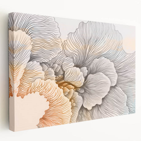 Abstract strokes and lines in vibrant colors create a modern wall art design on stretched canvas, adding a contemporary touch to any room decor.