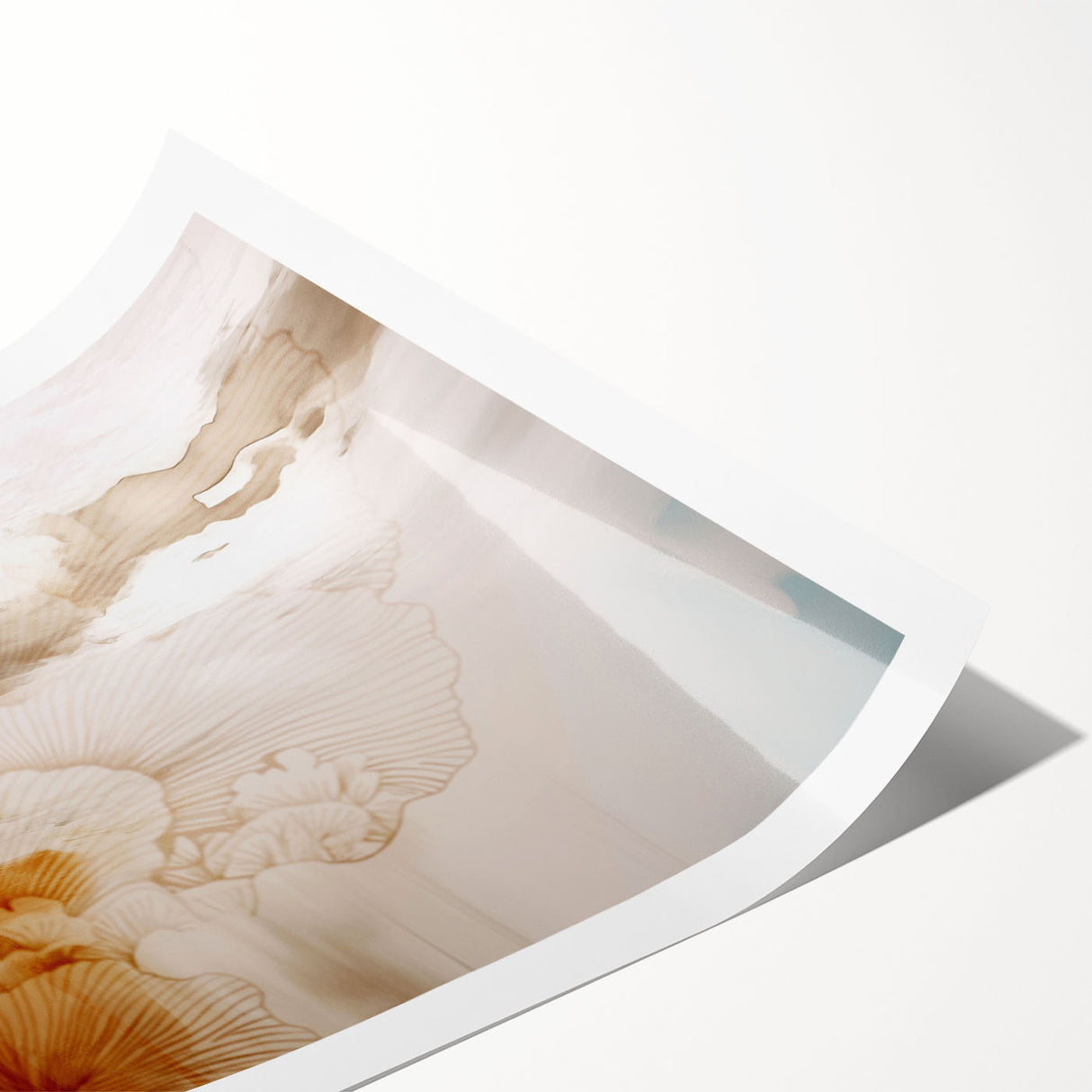 Abstract wall art print showcasing vibrant strokes and lines in bold colors, ideal for modern home decor, rolled for easy framing and display.