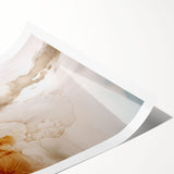 Abstract wall art print showcasing vibrant strokes and lines in bold colors, ideal for modern home decor, rolled for easy framing and display.