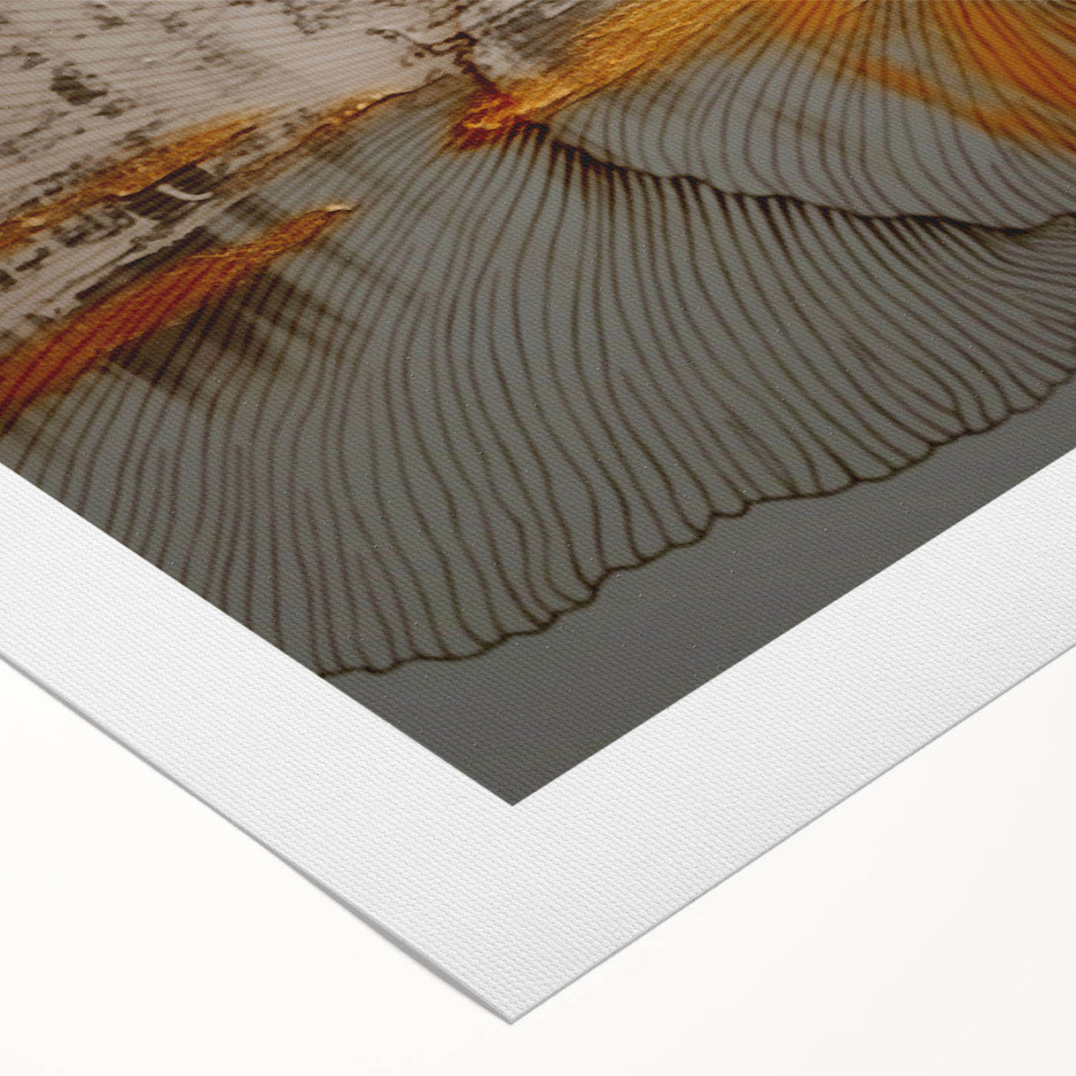 Abstract wall art design featuring vibrant strokes and lines in a dynamic arrangement, printed on rolled canvas ready for framing.