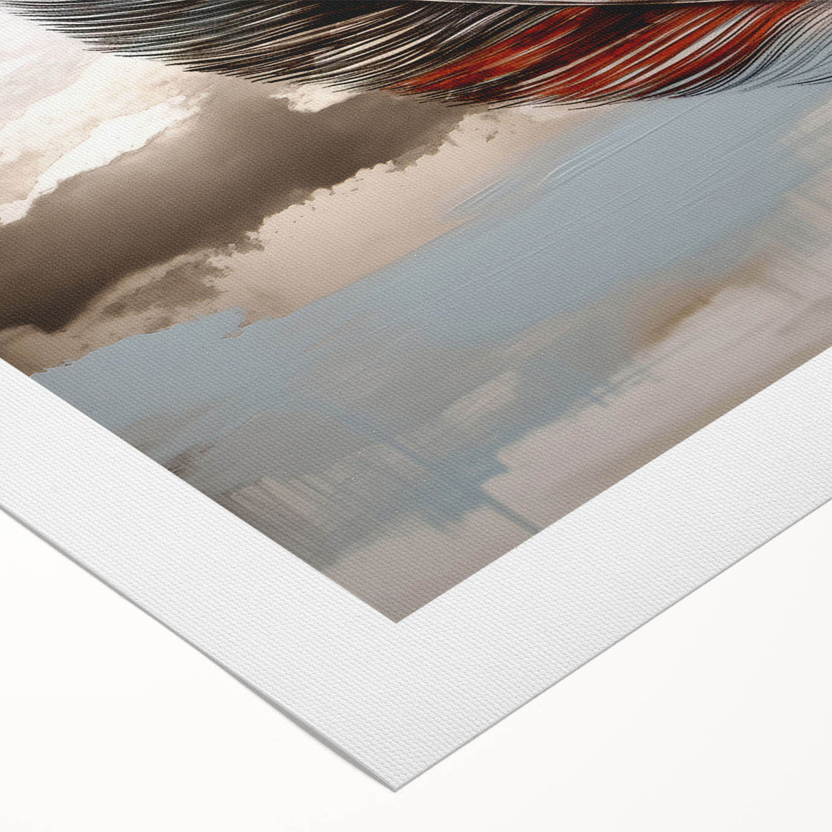 Abstract wall art canvas print showcasing vibrant strokes and lines in bold colors, perfect for modern home decor and artistic ambiance.