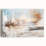 Abstract wall art design featuring colorful strokes and dynamic lines on stretched canvas, perfect for modern home decor and artistic ambiance.