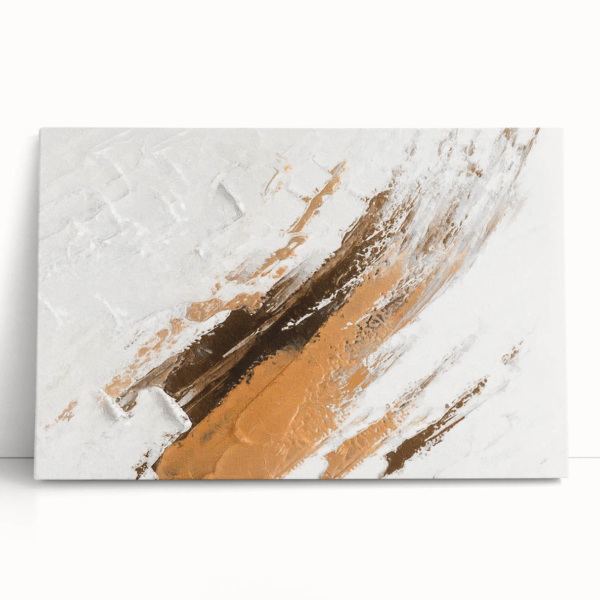 Abstract wall art featuring colorful strokes and lines in vibrant hues of blue, yellow, and red, printed on stretched canvas, perfect for modern decor.