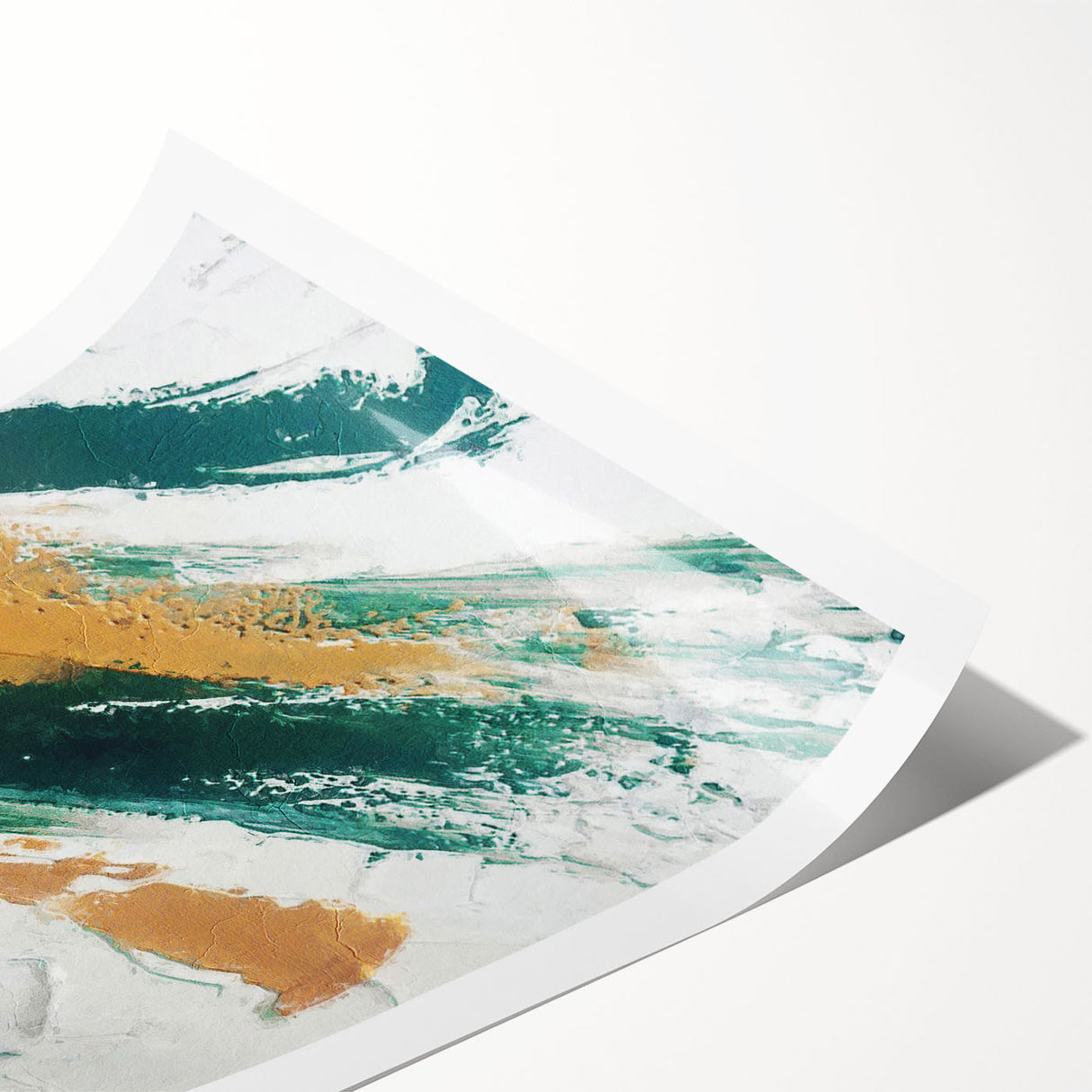 Abstract wall art print showcasing vibrant strokes and lines in bold colors, perfect for modern decor, rolled for easy framing and display.