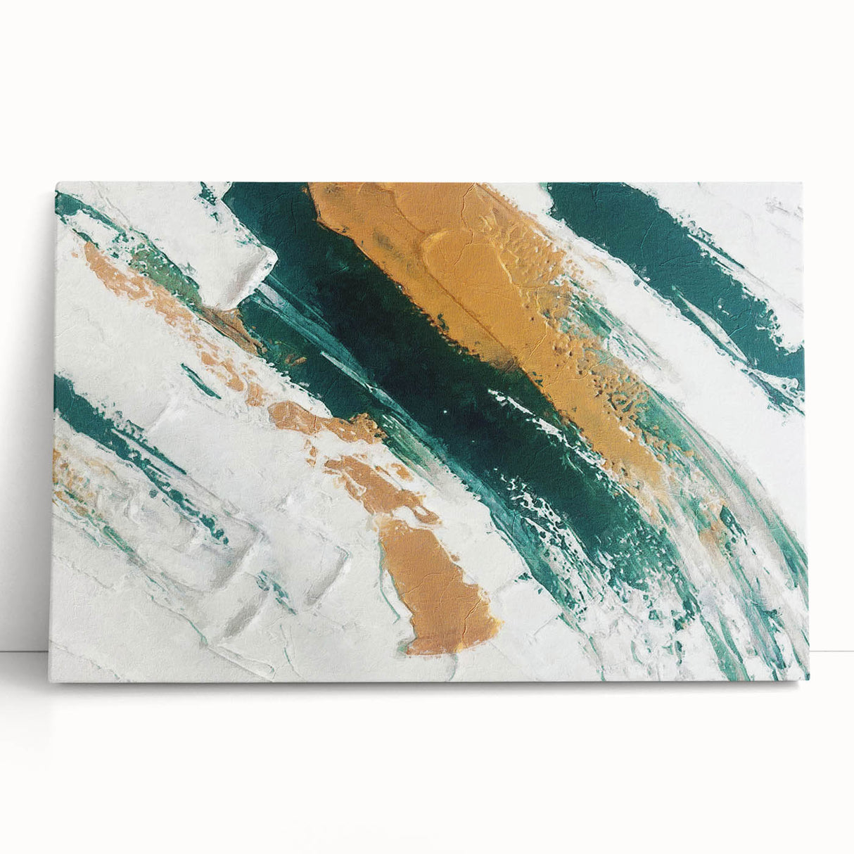 Abstract wall art featuring vibrant strokes and lines in a range of colors, perfect for modern decor, presented on stretched canvas.