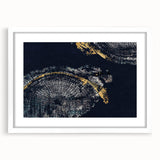 Abstract wall art print showcasing vibrant strokes and lines in various colors, elegantly framed with a white mat, perfect for modern decor.