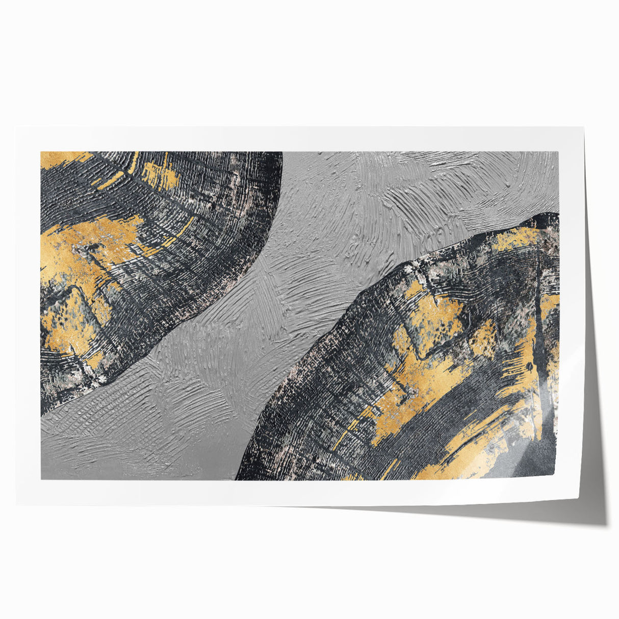 Abstract wall art print showcasing vibrant strokes and lines in bold colors, rolled and ready for framing, ideal for modern home decor.