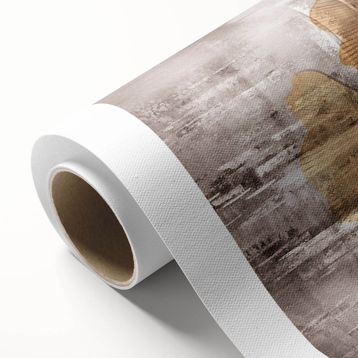 Colorful abstract strokes and lines design on rolled canvas wall art, showcasing vibrant hues and dynamic patterns for modern decor.