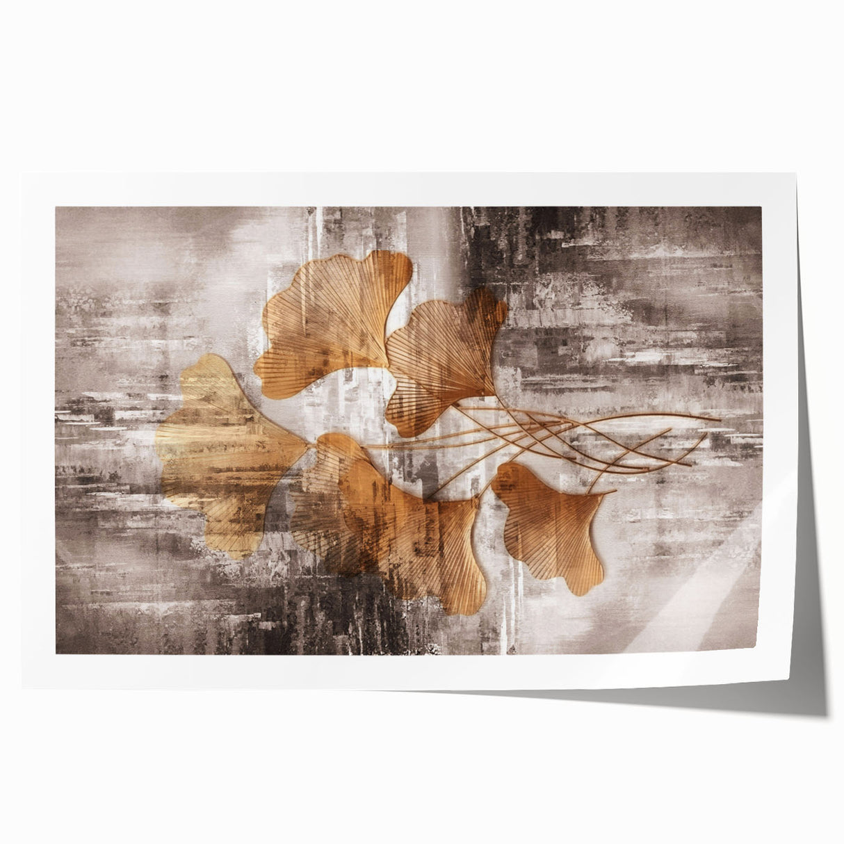 Abstract wall art print featuring colorful strokes and lines in vibrant hues, perfect for modern home decor; rolled and ready for framing.