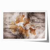 Abstract wall art print featuring colorful strokes and lines in vibrant hues, perfect for modern home decor; rolled and ready for framing.