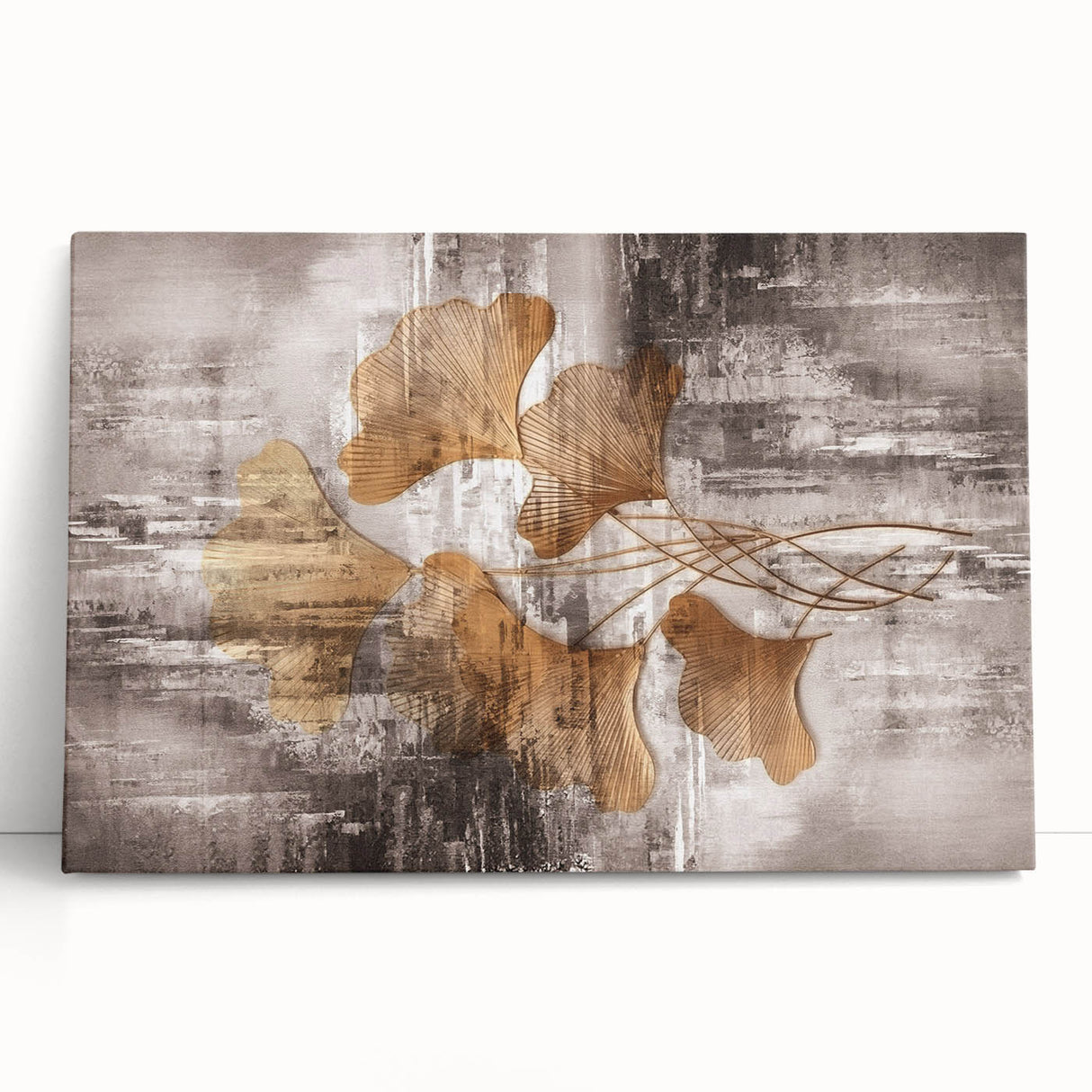 Abstract strokes and lines design on stretched canvas wall art, featuring vibrant colors and dynamic patterns, ideal for modern home decor.